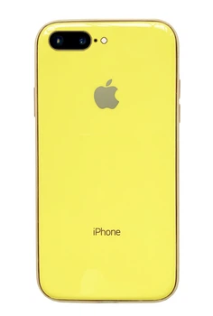 Чохол Silicone Glass Case для iPhone 8 Plus (11) Yellow жовтий
