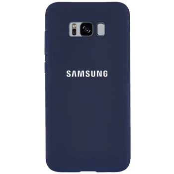 Чехол Silicone case для Samsung S8 Plus (28) Dark blue темно синий