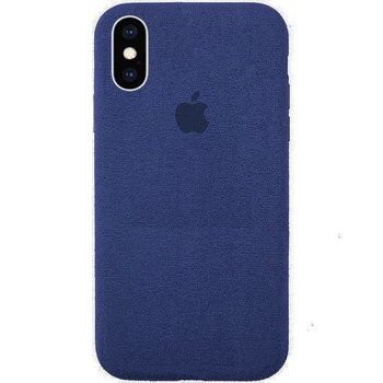 Чехол Alcantara Алькантара для iPhone Xs Max (05) Dark blue темно синий
