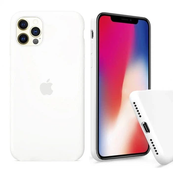 Чехол Silicone FULL case для IPhone 12 Pro max White белый