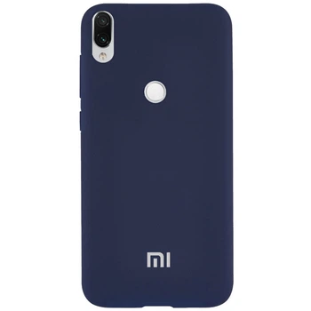 Чехол Silicone case для Xiaomi Redmi 7 (28) Dark Blue темно синий