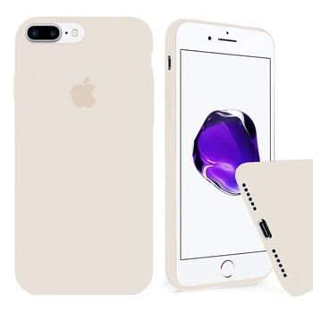 Чехол Silicone FULL case для IPhone 8 Plus Antique white бежевый