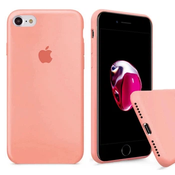 Чехол Silicone FULL case для IPhone 7 Peach оранжевый