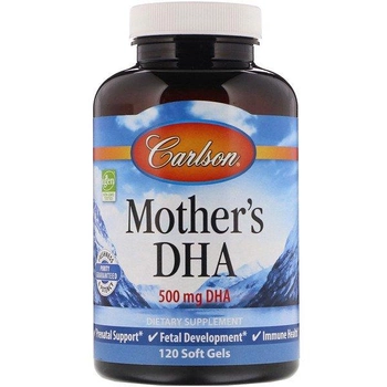 Докозагексаеновая кислота (ДГК) для кормящих мам Carlson Labs 500 мг, 120 желатиновых капсул