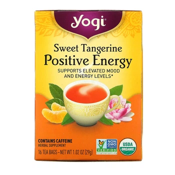 Чай со вкусом сладкого мандарина, Yogi Tea, Positive Energy, 16 пакетиков, 29 г