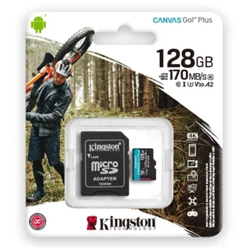 Карта пам'яті MicroSDXC 128GB UHS-I/U3 Class 10 Kingston Canvas Go! Plus