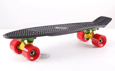 Скейт пенні борд Penny Fish Skateboards SOFT 401-5 22" Black, червоні колеса