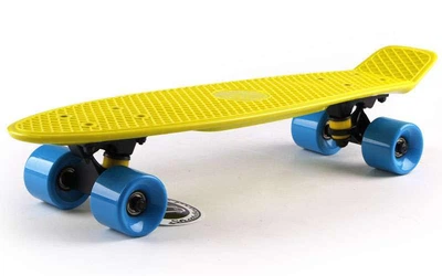 Скейт пенни борд Penny My Go Fish Skateboards SOFT 401-4 22" Yellow, голубые колеса