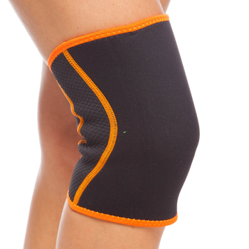 Наколенник эластичный неопреновый бандаж коленного сустава Zelart 1280 размер S-M Black-Orange