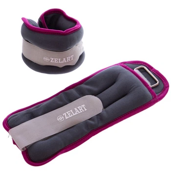 Утяжелители для рук и ног Zelart Sport 5733-2 2 шт по 1 кг Grey-Pink