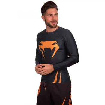 Рашгард мужской с длинным рукавом Venum Challemger Heroe 5248 размер M (46-48) Black-Orange