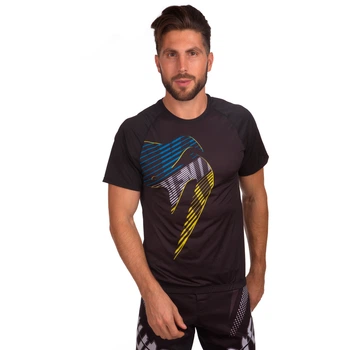 Рашгард чоловічий з коротким рукавом Venum Heroe 8138 розмір XXL (50-52) Black-Blue-Yellow