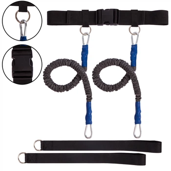 Поводок-амортизатор для скоростных тренировок SP-Planeta JUMPING EXERCISER FI-3024-L длина жгутов 52см черно-голубой