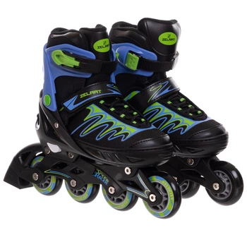 Роликовые коньки раздвижные Zelart 2914 размер 29-32 Black-Blue