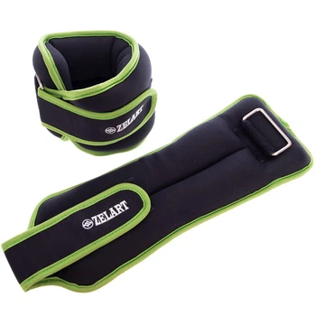 Утяжелители для рук и ног Zelart Sport My Fit FI-5732-4 2 шт по 2 кг черно-зеленый