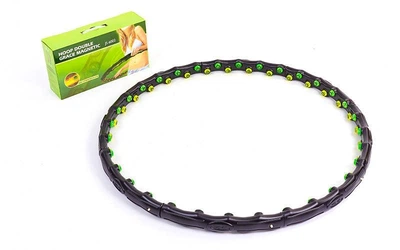 Обруч массажный хула хуп Hula Hoop MAGNETIC SP-Planeta Sport 6002 диаметр 97 см Black-Green