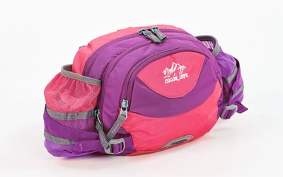 Поясна Сумка з ремінцем на плече WAIST BAG COLOR LIFE 5335 малиновий-рожевий