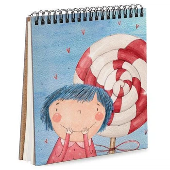 Блокнот Sketchbook Девочка с конфетой квадратный 16,7х18 см (BDK_18L013)