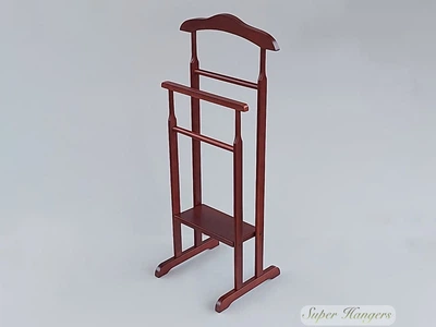Двойная напольная вешалка стойка для одежды НВВ деревянная цвет вишни