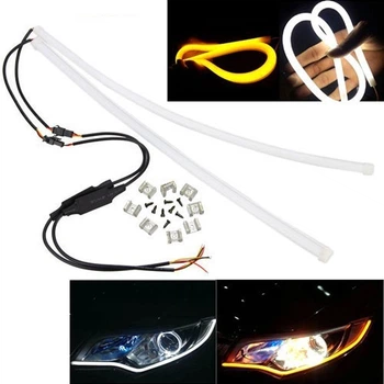 Гибкие трубчатые ходовые огни с режимом поворота DRL LED, 2шт 60см