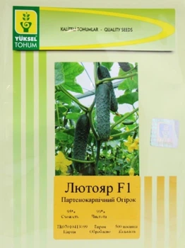 Лютояр F1 Огірок Самозапильний Насіння Yuksel Seeds 250 шт