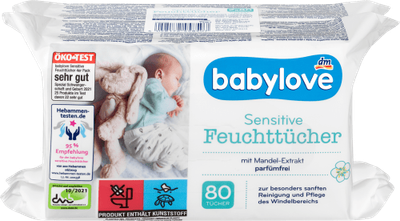 Влажные салфетки Babylove Sensitive 2уп*80 шт