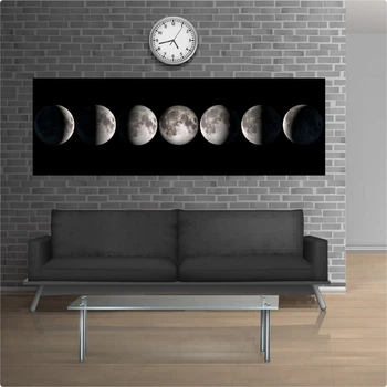 Настенный декор картина для интерьера в гостиную спальню Фазы луны 51x34 см (433)