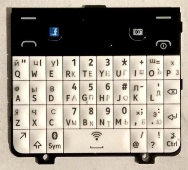 Клавіатура рос. для Nokia 210 Asha White