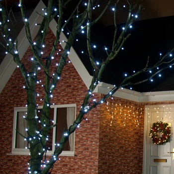 Гирлянда "шнурок уличный" 100 LED белая 8м
