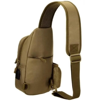Армейская сумка рюкзак с USB портом Защитник 129 хаки