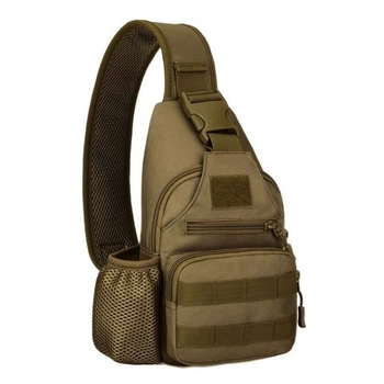 Армійська нагрудна сумка рюкзак з портом USB Захисник 128 хакі
