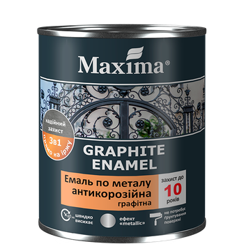 Эмаль антикоррозийная по металлу 3в1, графитная Maxima Шоколадная 2.3кг