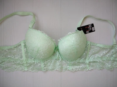 Бюстгальтер Biweier бюстьє мереживо push up салатовий 80В