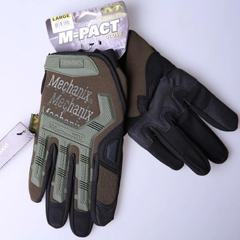 Рукавички тактичні військові-армійські сенсорні M-PACT із захистом кісточок кулака дихаючі, бойові L Оливковий MPTZ72008