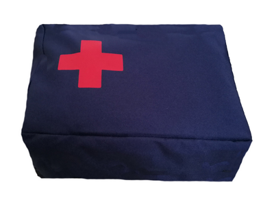 Підсумок тактичний, сумка-контейнер, аптечка військова з червоним хрестом ТМ Лежебока, синій