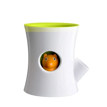 Умный вазон Qualy Log & Squirrel Tree Pot white-yellow QL10075