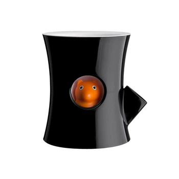 Умный вазон Qualy Log & Squirrel Tree Pot black-white QL10075
