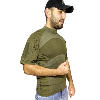 Тактическая футболка с коротким рукавом Lesko A424 Green M потоотводящая армейская камуфляжная
