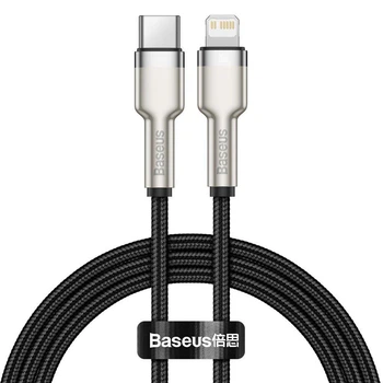 Кабель для быстрой зарядки Baseus Cafule Metal Type-C to Lightning PD 20W 1m Black (CATLJK-A01)