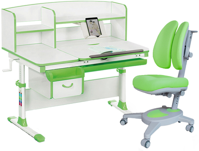 Комплект Evo-kids Evo-50 Z + Y-115 KZ стол + полка + кресло Onyx Duo Зеленый