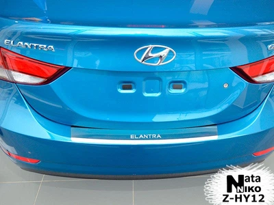 Накладка на бампер Hyundai Elantra 2013- с загибом NataNiko Z-HY12