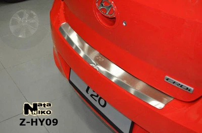 Накладка на бампер Hyundai i20 2010- с загибом NataNiko Z-HY09