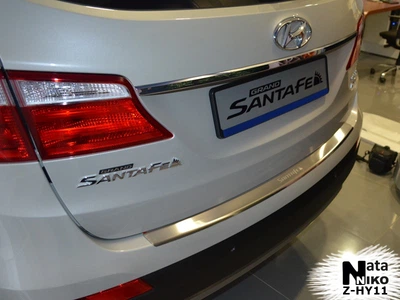 Накладка на бампер Hyundai Grand Santa Fe 2013- с загибом NataNiko Z-HY11