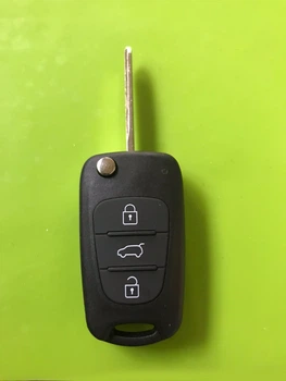 Корпус выкидного ключа на 3 кнопки KIA Seltos Ceed Rio Sorento Sportage Optima Joice Mohave Pregio AdlerKey (456-9346) с лезвием (откидной под реставрацию старого, черного цвета)