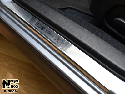 Накладки на пороги Subaru XV 2012- premium NataNiko P-SB09