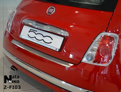 Накладка на бампер Fiat 500 2007- с загибом NataNiko Z-FI03