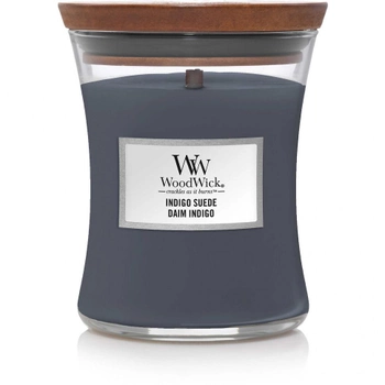 Ароматическая свеча с ароматом кожи и мускуса Woodwick Indigo suede (275 г)
