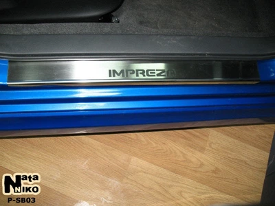 Накладки на пороги Subaru Impreza III 2007- premium NataNiko P-SB03