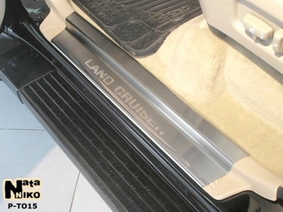 Накладки на пороги Toyota Land Cruiser 100 1998-2007 premium без надписи NataNiko P-TO15