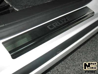 Накладки на пороги Chevrolet Cruze 4D / 5D 2008- / 2011- premium NataNiko P-CH05